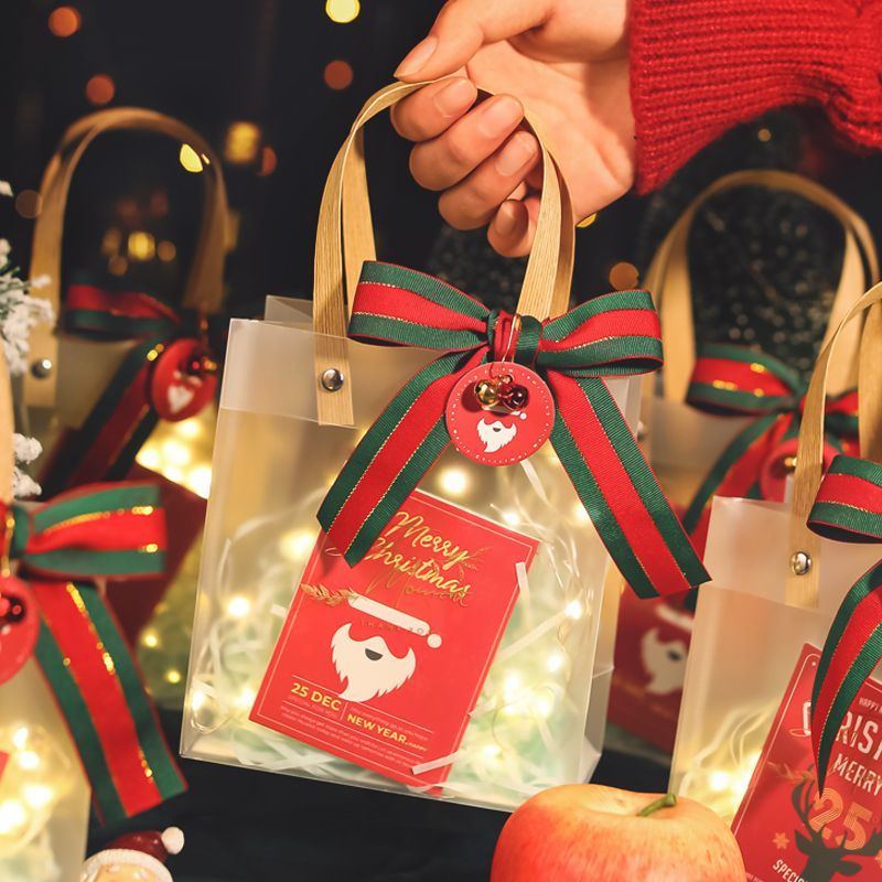 christmas gift bag christmas eve apple gift box apple bag christmas eve fruit packaging transparent hand small size gift bag