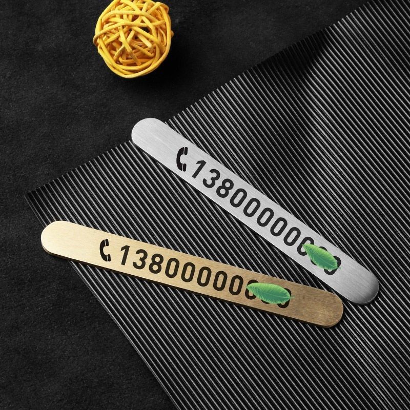 metal parking card car phone temporary parking card decoration very durable brass temporary parking number plate