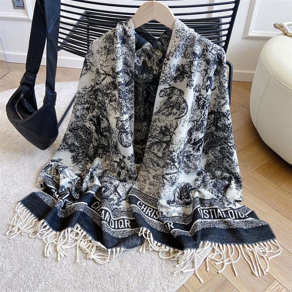 zhao liying same style new arrival of autumn and winter scarf long cashmere-like shawl extra thick dual-use all-matching warm scarf