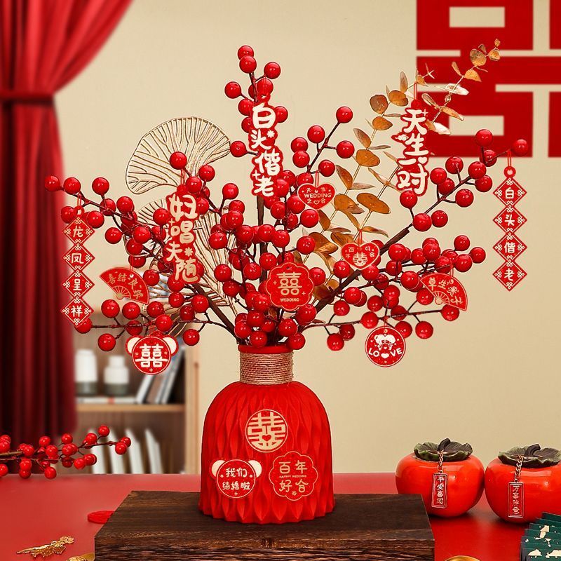 engagement wedding small ornaments wedding room decoration fortune fruit scene layout living room happy bottle decoration all products