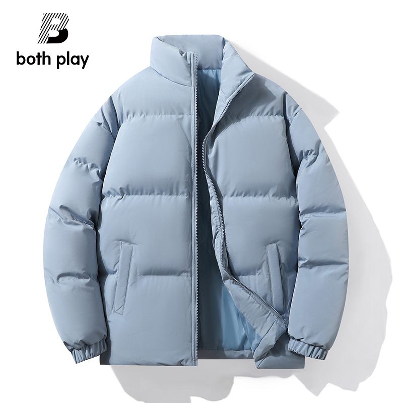 both play winter cotton-padded coat thickened warm men‘s and women‘s stand-up collar cotton-padded coat wind-proof and cold protection couple‘s bread jacket cotton-padded jacket