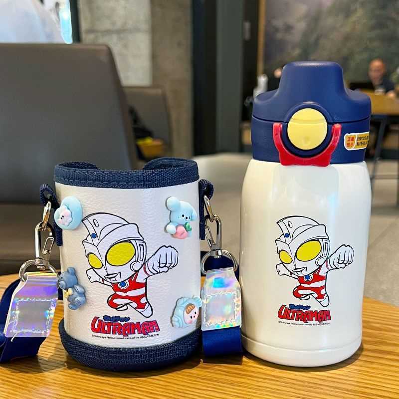 ultraman children‘s thermos mug food grade 316 stainless steel water cup cute student straw cup double lid kettle