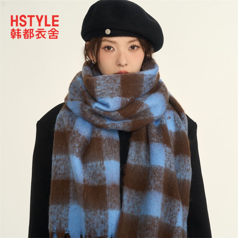 handu clothing scarf women‘s winter 2024 new autumn and winter atmosphere high sense winter thickening warm scarf