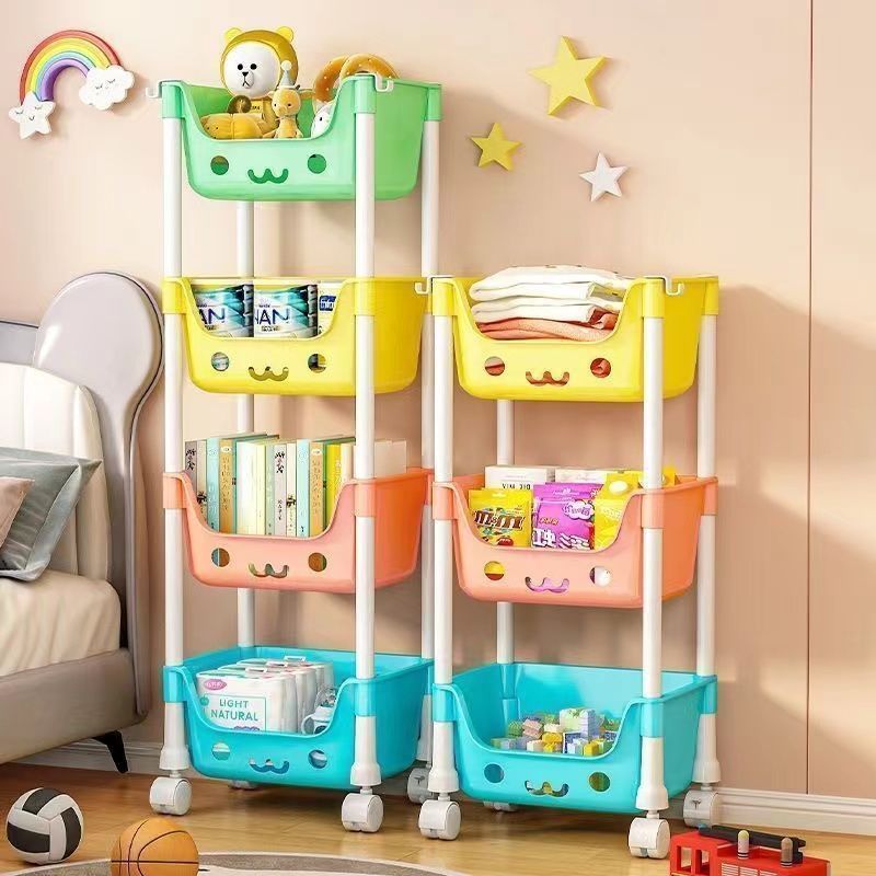 trolley rack mobile locker storage rack multi-layer classification storage box artifact children‘s toy storage cabinet