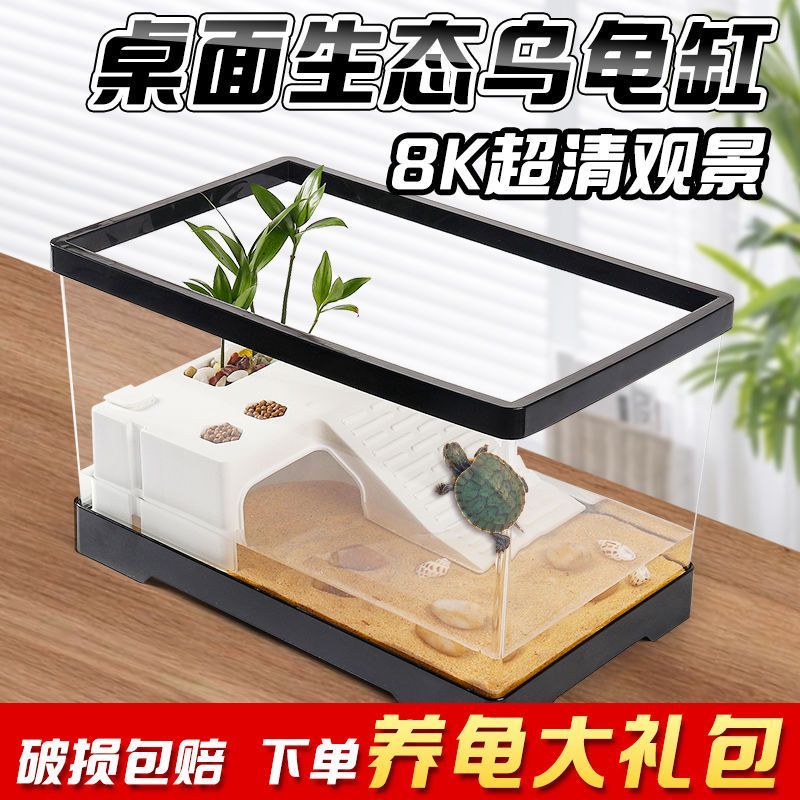 turtle jar tortoise feeding special ecological pot provided with balcony plastic brazilian turtle household large small feeding tank fish tank