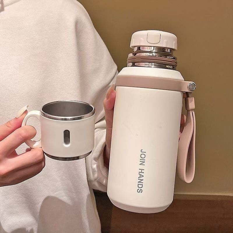 stainless steel 316 vacuum cup large capacity men‘s cold insulation tea water separation tea brewing water cup portable vehicle-mounted outdoor bottle