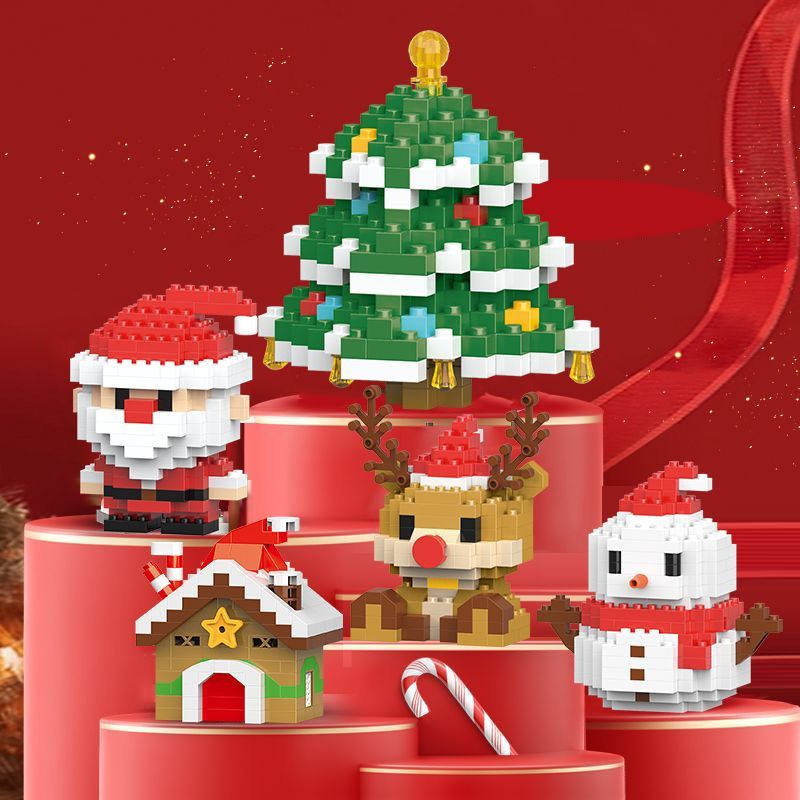 christmas tide play compatible with lego small particle assembly building blocks children‘s educational toys campus gifts christmas gifts