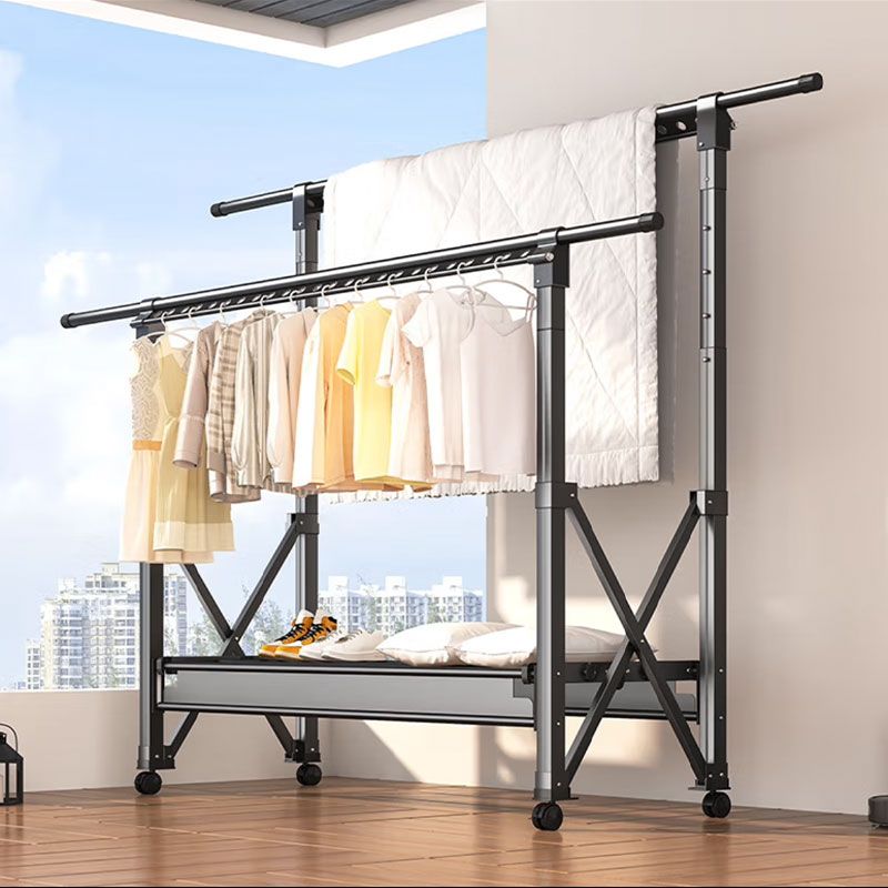 clothes hanger floor folding indoor home balcony outdoor bedroom quilt fantastic lifting drying rack clothesline pole