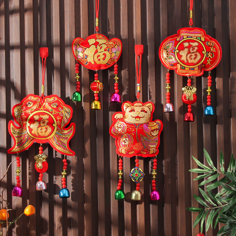 new year new decorations chinese knot bell door hanging wind chimes door handle new year snake year zodiac pendant pendant