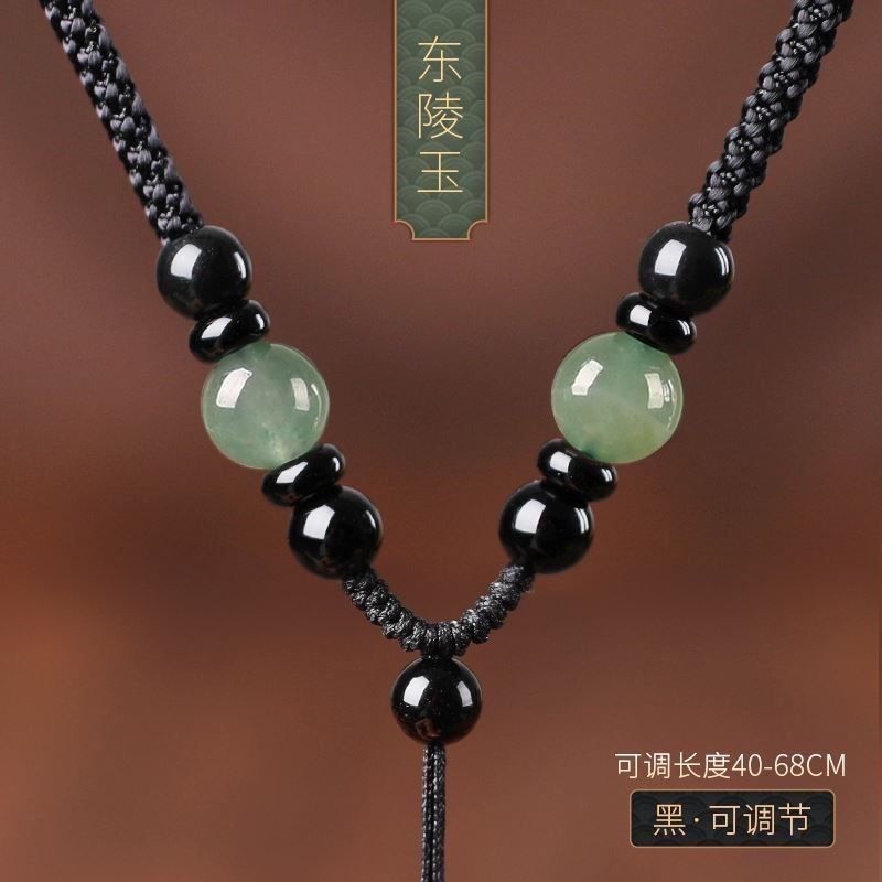 natural aventurine pendant lanyard hand-woven adjustable jade pendant lanyard men and women agate pendant necklace rope