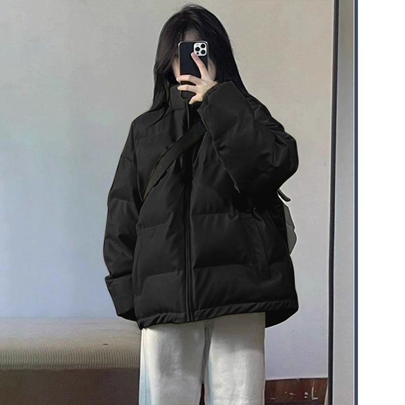 american black cotton-padded clothes women‘s winter 2024 new plus size quilted to keep warm small cotton-padded jacket cotton clothes thickened coat