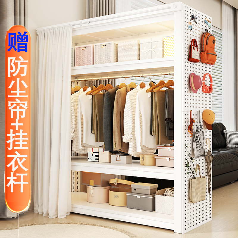 open hanger bedroom storage cabinet simple assembly floor storage rack coat rack shelf rental room wardrobe