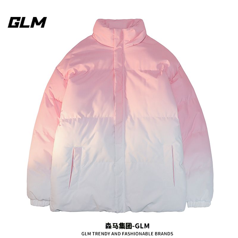 senma group glm winter gradient color cotton clothing thickened warm cotton coat loose men‘s and women‘s stand collar cotton coat jacket