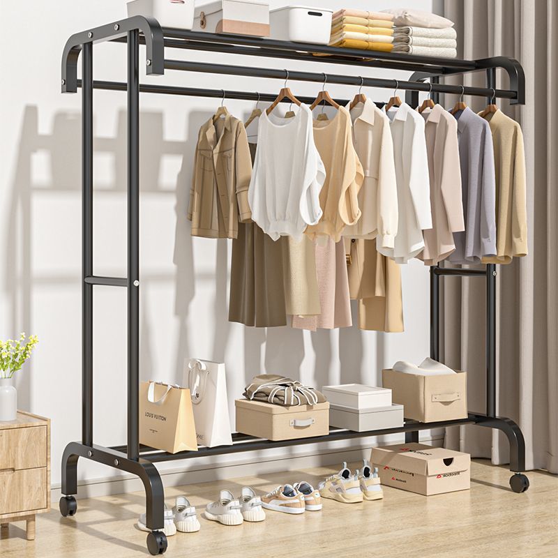 thickened clothes rack floor vertical simple coat rack two-layer clothes rack balcony clothes rack storage air a quilt