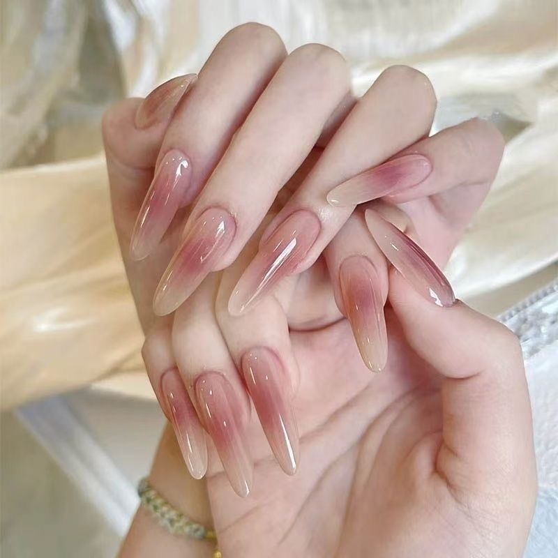 wear nail manicure nude blush toenail straightening sticker pure want to show white finished nail beauty nail patch removable manicure equipment