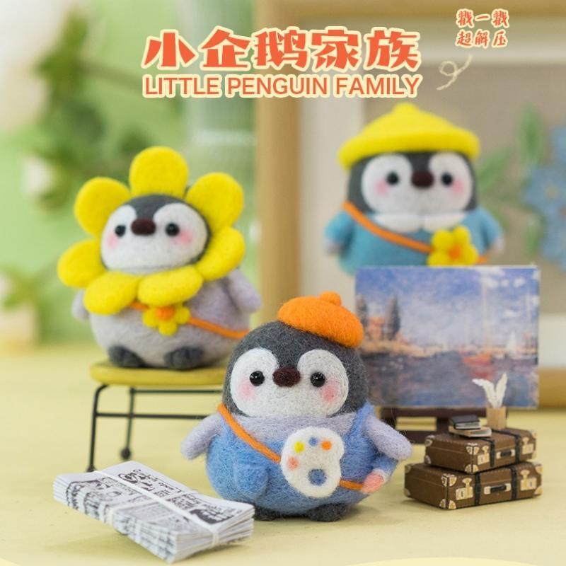 wool felt poke diy material package handmade penguin doll girlfriends handmade gift couple pendant keychain