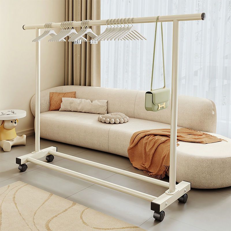 extra thick coat rack floor home bedroom mobile cream style hang clothes simple dormitory clothes rack balcony vertical