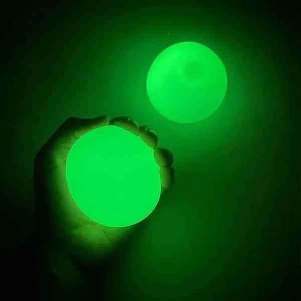 Luminous Sticky Ball Ceiling Ball Sticky Target Fluorescent Sticky Wall Ball Stress Relief Throwing Sticky Wall TikTok Same Style Small Toy