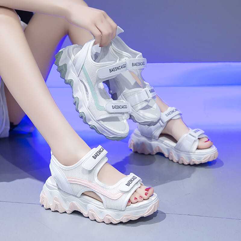 sports daddy sandals for women 2024 new summer versatile internet hot thick bottom muffin soft bottom roman casual shoes