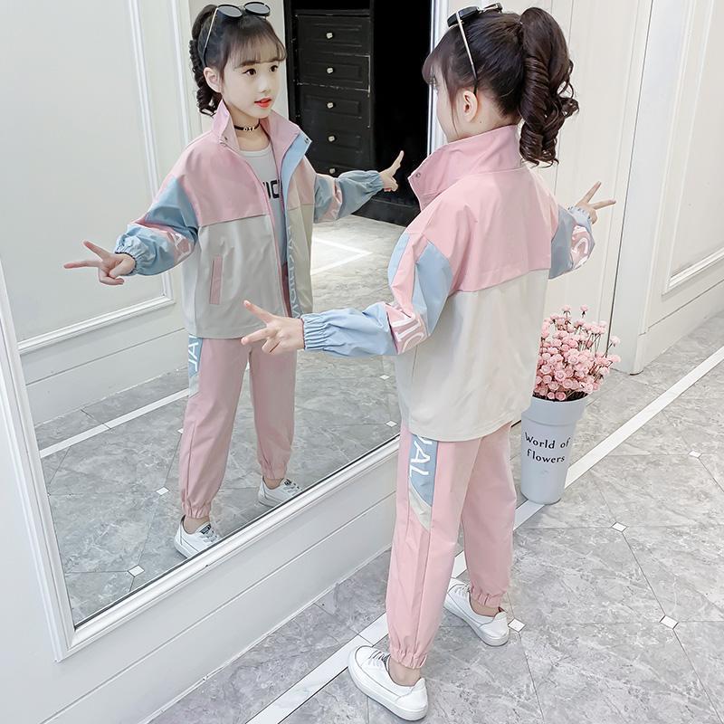 girls‘ spring suits 2024 new fashionable korean style young and teen girl‘s clothing loose internet hot spring and autumn sports two-piece set