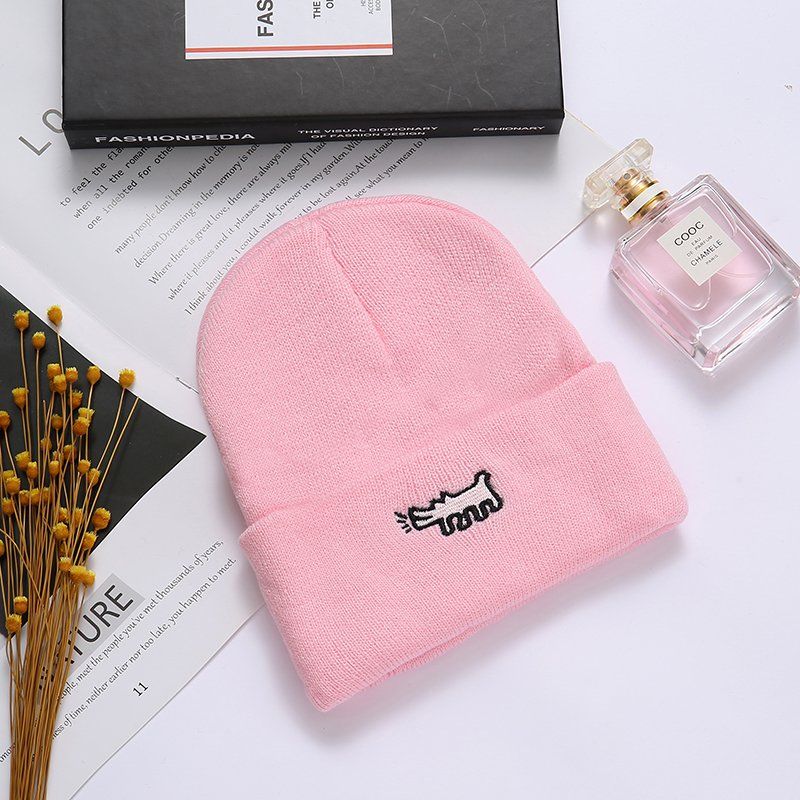 Woolen Cap Hip Hop Beanie Hat Street Tide Brand Korean Fashion Cotton-Padded Cap Thin Winter Melon Skin Hat Men's Winter Knitted Hat