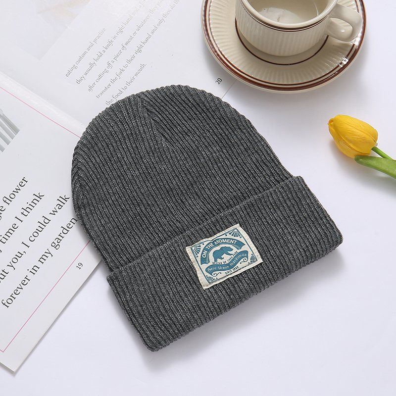 Knitted Woolen Cap Women's Autumn and Winter Korean Style Fashion Brand All-Match Japanese Patch Winter Thiening Warm Student