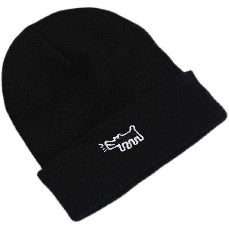 Woolen Cap Hip Hop Beanie Hat Street Tide Brand Korean Fashion Cotton-Padded Cap Thin Winter Melon Skin Hat Men's Winter Knitted Hat