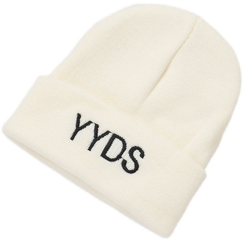 Hat Female Autumn and Winter Solid Color Woolen Cap Japanese Style All-Matching Warm Skullcap Korean Fashion Knitted Hat Beanie Hat Men