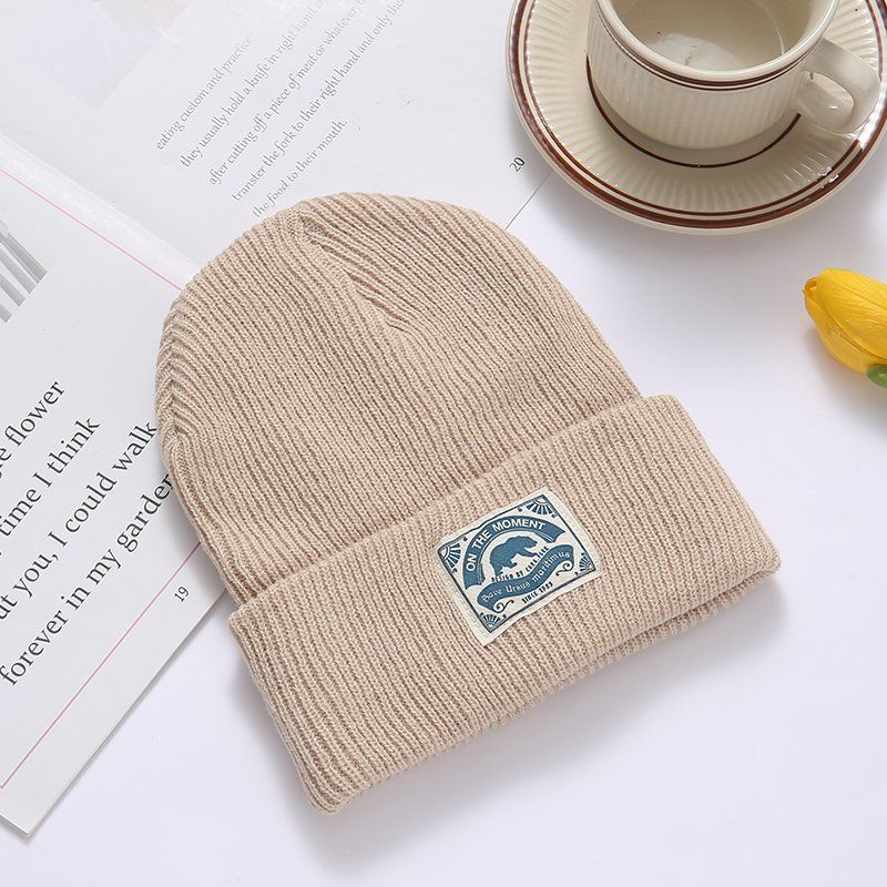 Knitted Woolen Cap Women's Autumn and Winter Korean Style Fashion Brand All-Match Japanese Patch Winter Thiening Warm Student