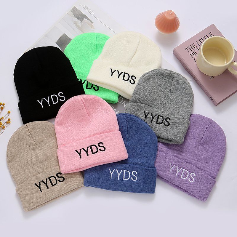 Hat Female Autumn and Winter Solid Color Woolen Cap Japanese Style All-Matching Warm Skullcap Korean Fashion Knitted Hat Beanie Hat Men