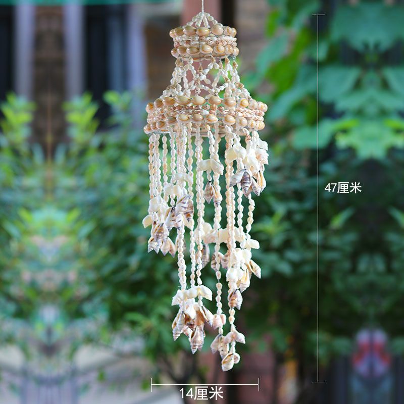 Handmade Japanese Style Shell Wind Chimes Natural Shell Conch DIY Creative Mediterranean Style Door Ornaments Birthday Gift