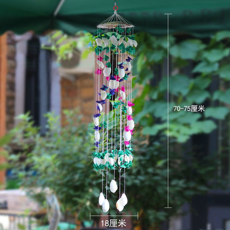 Handmade Japanese Style Shell Wind Chimes Natural Shell Conch DIY Creative Mediterranean Style Door Ornaments Birthday Gift