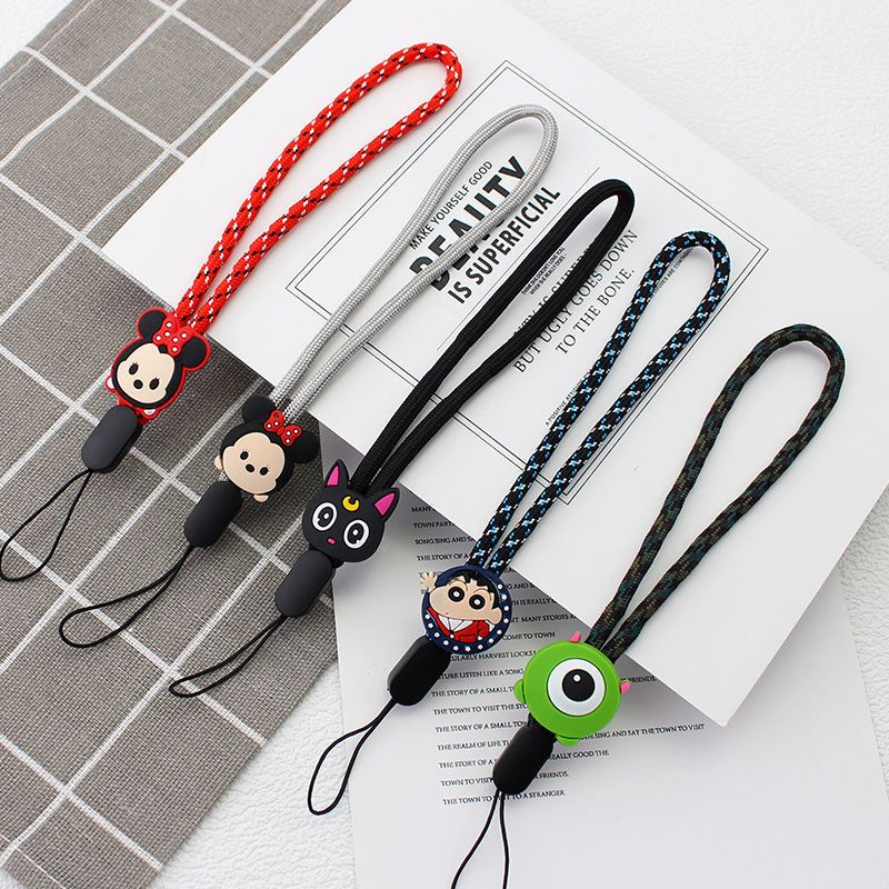 cartoon cute mobile phone lanyard fastened ring short lanyard chain pendant phone case pendant rope key ornament women‘s