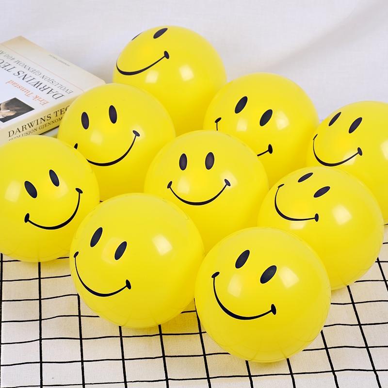 Thickened 12-Inch Colorful Facial Expression Bag Cute Expression Smiley Face Birthday Arrangement Doll Balloon Decorative Push Small Gift