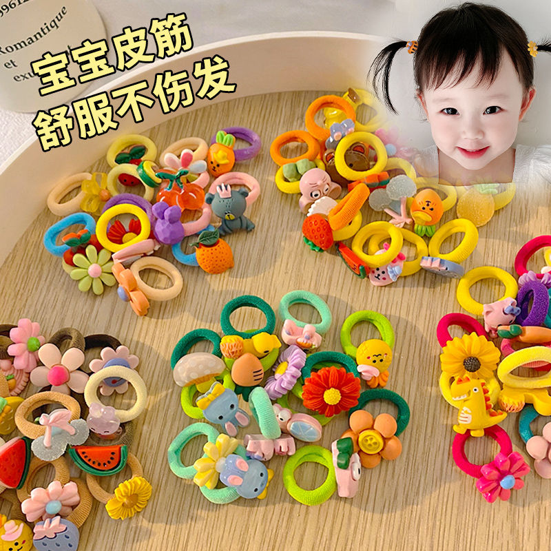 Children's Rubber Band Baby Hair Band Tie Hair Small Rubber Band Does Not Hurt Hair Elastic Girl Towel Ring Hair Rope Hair Accessories