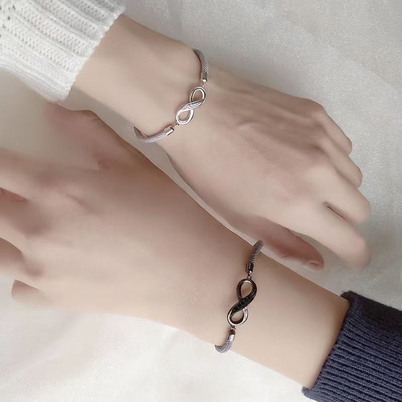 Love Unlimited Couple Bracelets Commemorative Braided Rope Bracelet for Couple Men and Women's One Pair Valentine's Day Gift