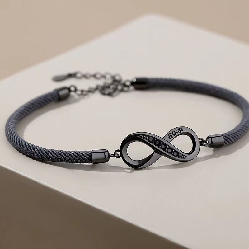 Love Unlimited Couple Bracelets Commemorative Braided Rope Bracelet for Couple Men and Women's One Pair Valentine's Day Gift