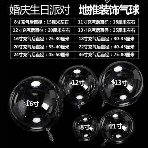 Internet Celebrity round High Transparent Bounce Ball 12-Inch 18-Inch 20-Inch 24-Inch Bouquet Balloon Holiday Decoration Stall Ball Leather