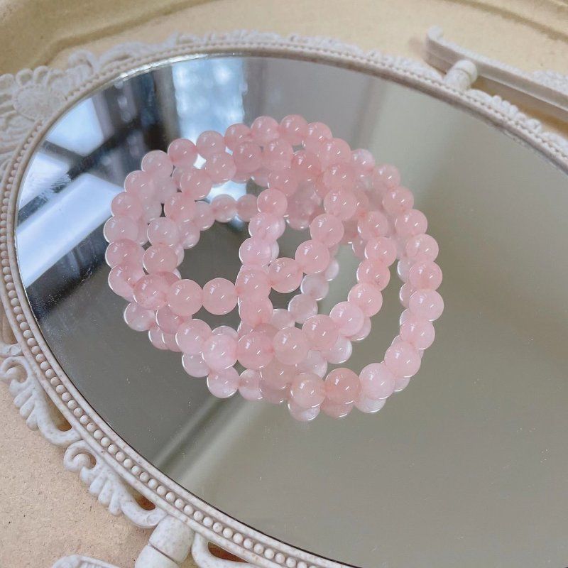 "in Love Girl" Lotus Pink Crystal Crystal Bracelet Spring Pink Mori Style Original Design Bracelet-Welfare Style