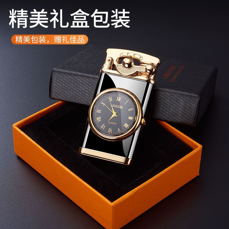Tiktok's Same High-End Rocker Arm Watch Windproof Gas Lighters Personalized Custom Lettering for Father Boyfriend Gift