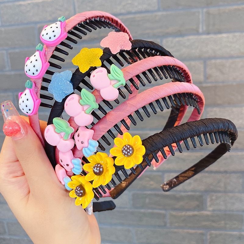 toothed non-slip hair comb hair fixer headband children‘s hair accessories broken hair finishing hairpin hair hoop little girl cute headwear female