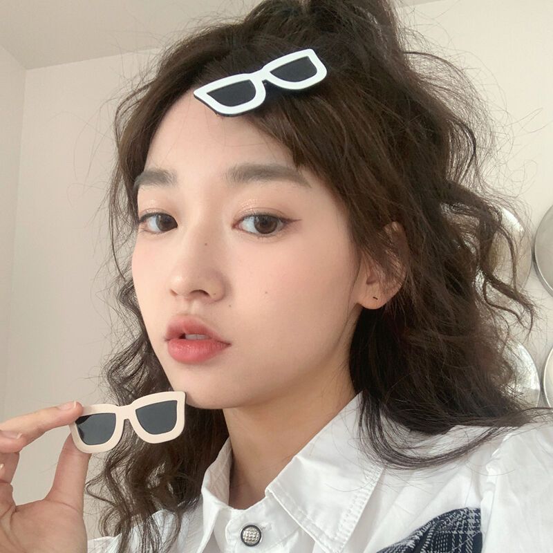 Creative Sunglasses Barrettes Cute Cute Bang Clip Funny Selfie Side Clip Hair Clip for Broken Hair Barrettes Son Joker Hairclip Japanese and Korean Women