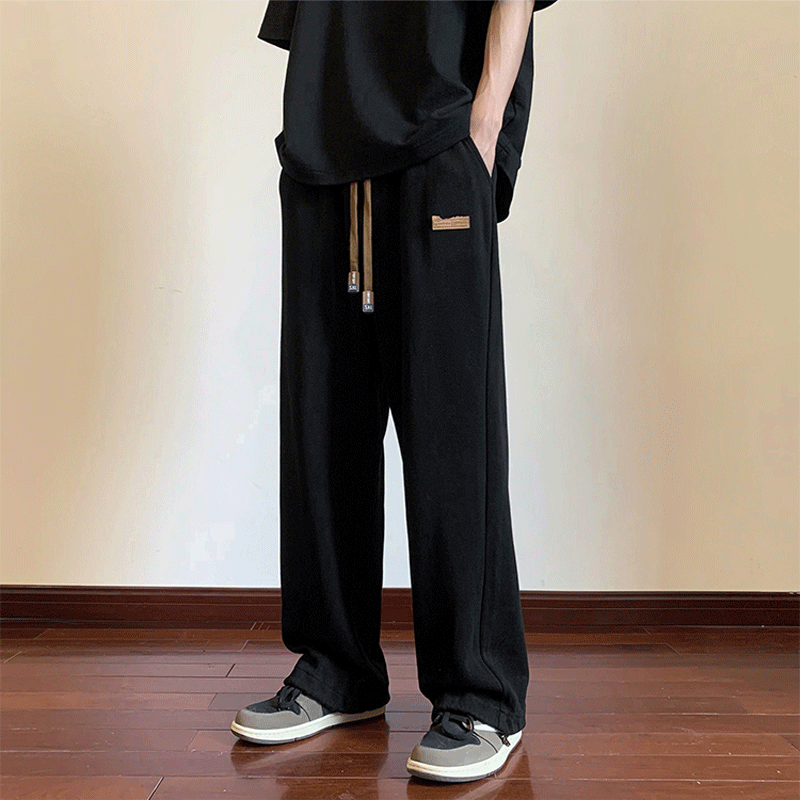 thin ice silk pants men‘s summer loose fashion brand casual mopping pants easypants tall sports pants