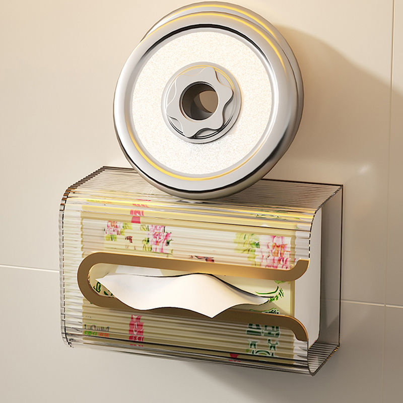 Wall-Mounted Tissue Box Pumping Paper Box Facial Tissue Face Cloth Storage Toilet Bathroom Kitchen Upside down Punch-Free