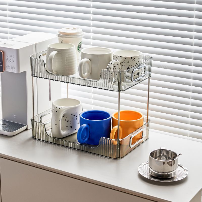 Desktop Storage Rack Water Cup Glass Tea Cup Drain Tray Household Kitchen Living Room and Bathroom Cosmetics Storage Rack
