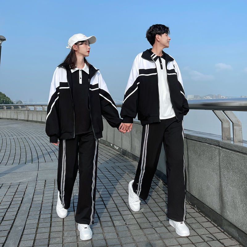 spring and autumn junior high school student business attire sportswear suit simple black and white coat high school student shenzhen school uniform three-piece suit