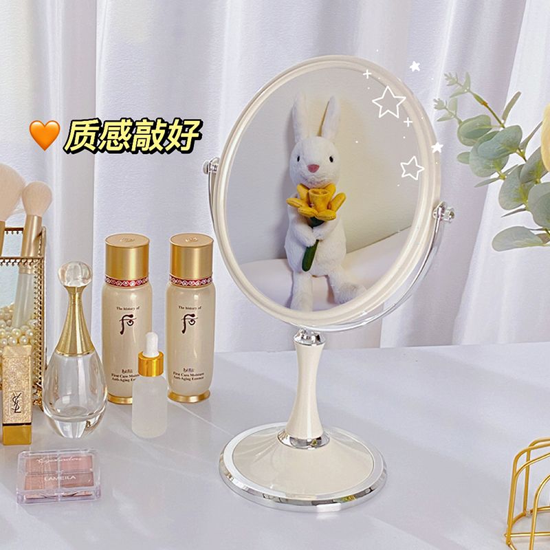 Ins Style Makeup Mirror Desktop Internet Hot Girlish Desktop Home Can Stand Dormitory Students Dressing Mirror Double-Sided Mirror