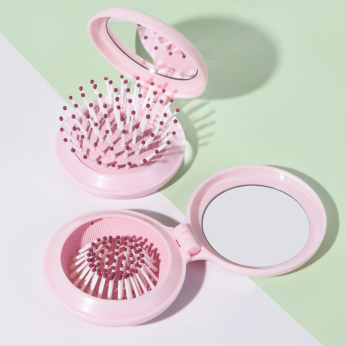 feifei comb with mirror mini folding air cushion comb massage flip round portable airbag hairdressing comb