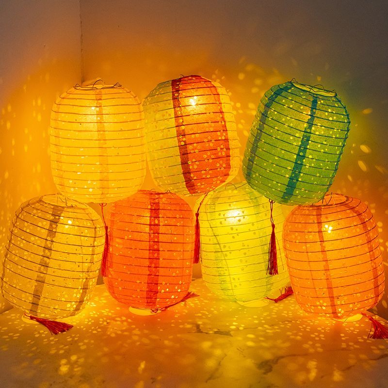 Mid-Autumn Festival Chinese Lantern Decoration Hollow Light-Emitting Portable 2023 Lantern Puzzle Props Shopping Mall Activity Atmosphere Scene Layout