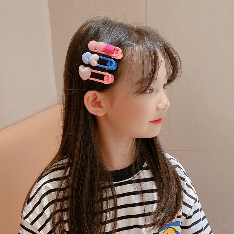 Korean New Children's Cute Jelly Bean Hairpin Cartoon Clip Parent-Child Suit Girl's Hollow Hairpin Headdress